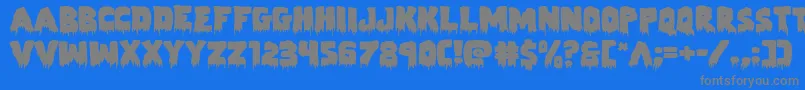 Zombiecontrolexpand-Schriftart – Graue Schriften auf blauem Hintergrund