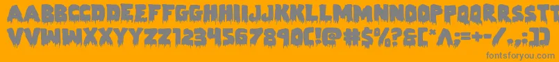 Zombiecontrolexpand-Schriftart – Graue Schriften auf orangefarbenem Hintergrund