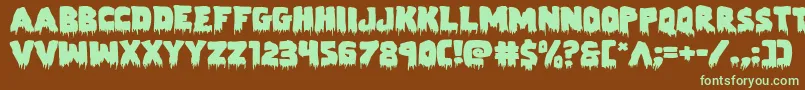 Zombiecontrolexpand-fontti – vihreät fontit ruskealla taustalla