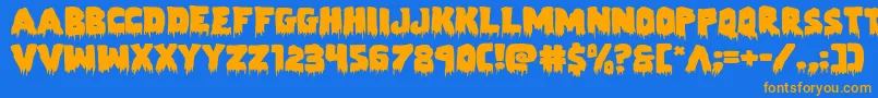 Zombiecontrolexpand Font – Orange Fonts on Blue Background