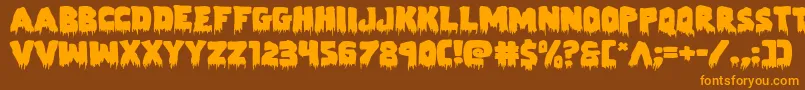 Zombiecontrolexpand Font – Orange Fonts on Brown Background