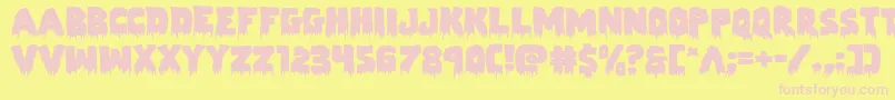 Zombiecontrolexpand-Schriftart – Rosa Schriften auf gelbem Hintergrund