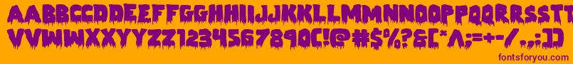 Czcionka Zombiecontrolexpand – fioletowe czcionki na pomarańczowym tle
