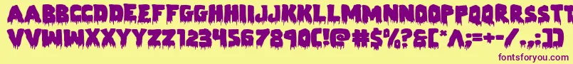 Zombiecontrolexpand Font – Purple Fonts on Yellow Background
