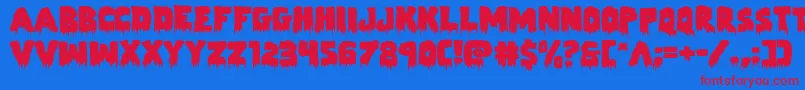 Zombiecontrolexpand-Schriftart – Rote Schriften auf blauem Hintergrund