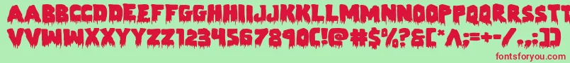 Zombiecontrolexpand-Schriftart – Rote Schriften auf grünem Hintergrund