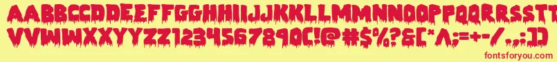 Zombiecontrolexpand Font – Red Fonts on Yellow Background