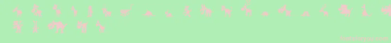 FeWinPets1 Font – Pink Fonts on Green Background