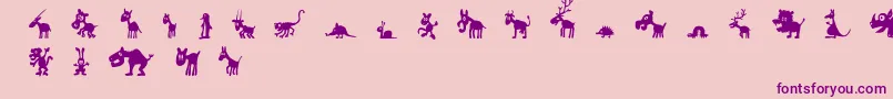 FeWinPets1 Font – Purple Fonts on Pink Background