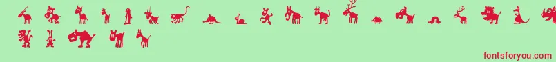FeWinPets1 Font – Red Fonts on Green Background