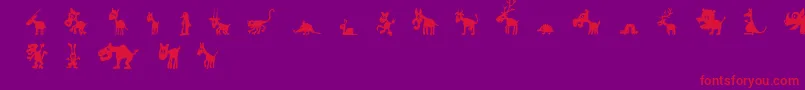 FeWinPets1 Font – Red Fonts on Purple Background