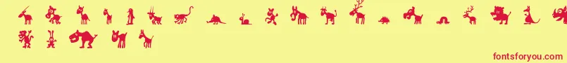 FeWinPets1 Font – Red Fonts on Yellow Background