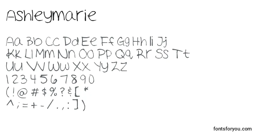 Шрифт Ashleymarie – алфавит, цифры, специальные символы