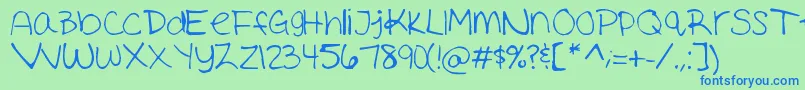 Ashleymarie Font – Blue Fonts on Green Background