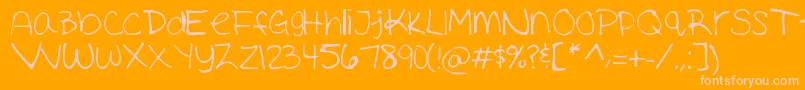 Ashleymarie-Schriftart – Rosa Schriften auf orangefarbenem Hintergrund