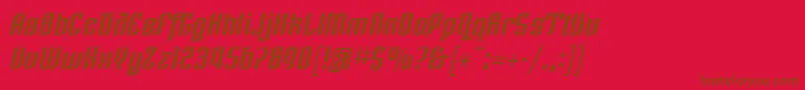 LinotypeRezidentThree Font – Brown Fonts on Red Background