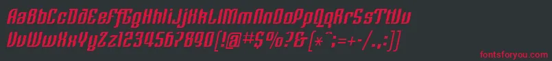 フォントLinotypeRezidentThree – 黒い背景に赤い文字