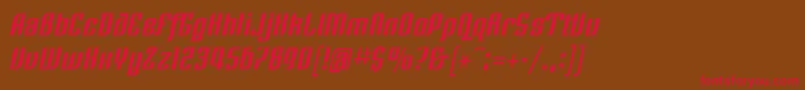 LinotypeRezidentThree Font – Red Fonts on Brown Background