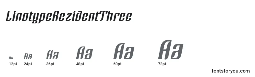 Размеры шрифта LinotypeRezidentThree