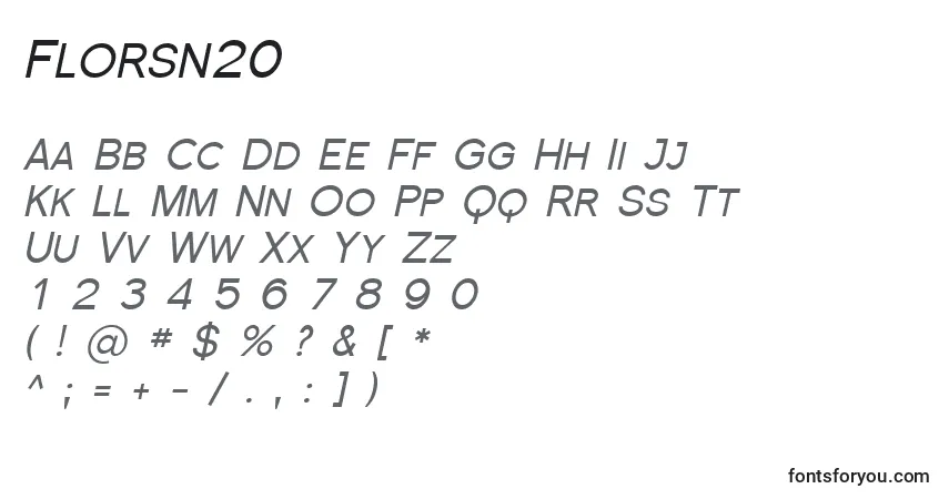 Schriftart Florsn20 – Alphabet, Zahlen, spezielle Symbole