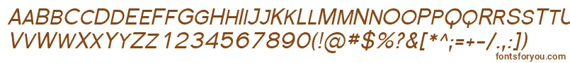 Florsn20-fontti – ruskeat fontit valkoisella taustalla