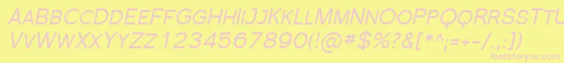 フォントFlorsn20 – ピンクのフォント、黄色の背景