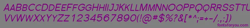 フォントFlorsn20 – 紫色のフォント、灰色の背景