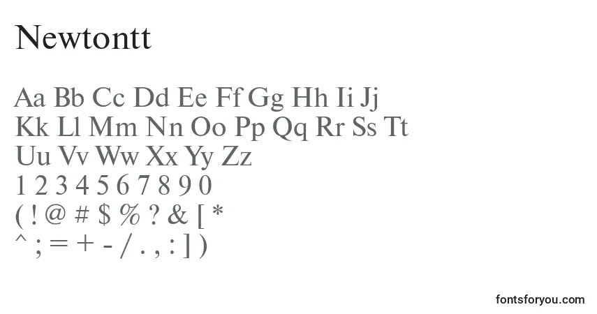 Fuente Newtontt - alfabeto, números, caracteres especiales