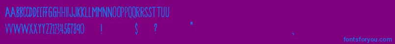 フォントSongbird – 紫色の背景に青い文字