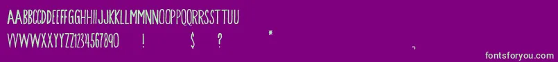 フォントSongbird – 紫の背景に緑のフォント