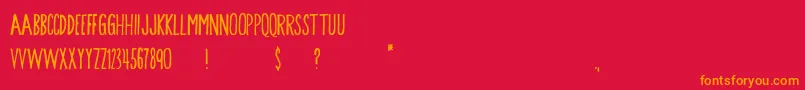 フォントSongbird – 赤い背景にオレンジの文字