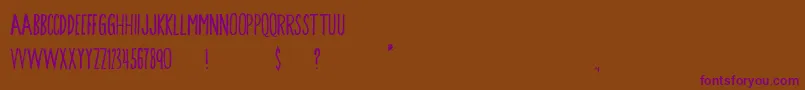 Czcionka Songbird – fioletowe czcionki na brązowym tle