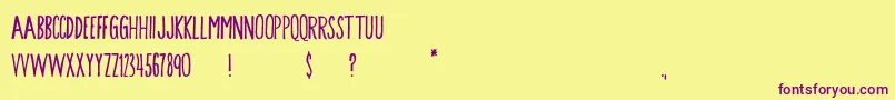 Czcionka Songbird – fioletowe czcionki na żółtym tle