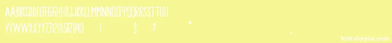 Fonte Songbird – fontes brancas em um fundo amarelo