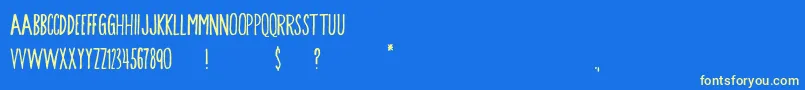 フォントSongbird – 黄色の文字、青い背景