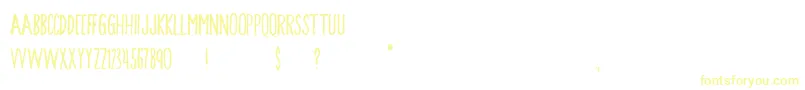 Czcionka Songbird – żółte czcionki na białym tle