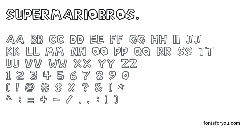 A fonte SuperMarioBros. – alfabeto, números, caracteres especiais