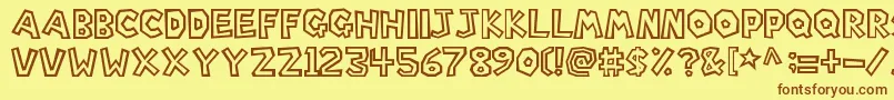 SuperMarioBros. Font – Brown Fonts on Yellow Background