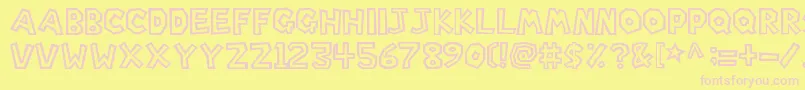 SuperMarioBros. Font – Pink Fonts on Yellow Background