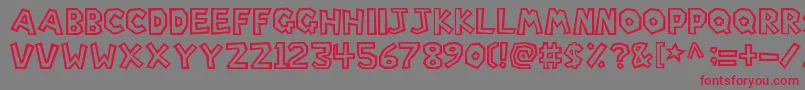 SuperMarioBros.-Schriftart – Rote Schriften auf grauem Hintergrund