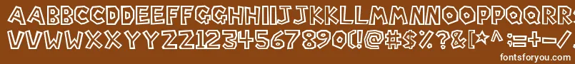 SuperMarioBros. Font – White Fonts on Brown Background