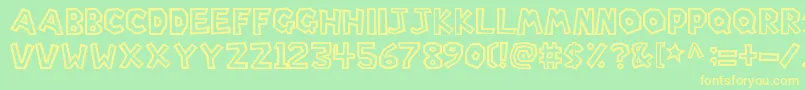 SuperMarioBros.-Schriftart – Gelbe Schriften auf grünem Hintergrund