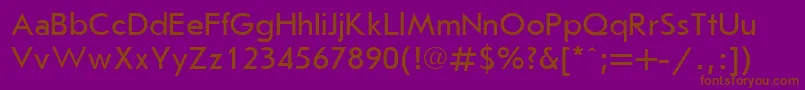 Jrs55C-fontti – ruskeat fontit violetilla taustalla
