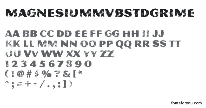 Czcionka MagnesiummvbstdGrime – alfabet, cyfry, specjalne znaki