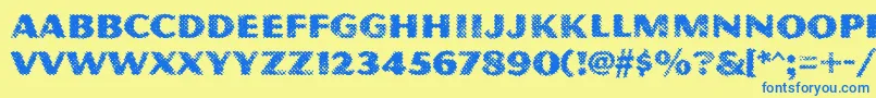 MagnesiummvbstdGrime Font – Blue Fonts on Yellow Background