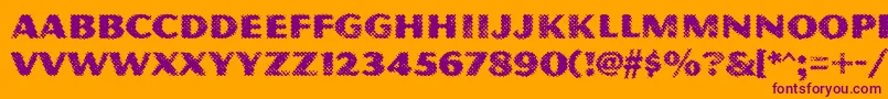 MagnesiummvbstdGrime-Schriftart – Violette Schriften auf orangefarbenem Hintergrund