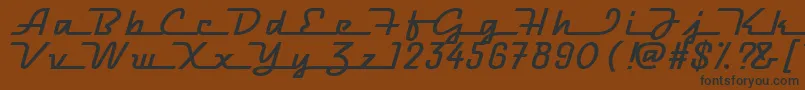 フォントRacewayMedium – 黒い文字が茶色の背景にあります