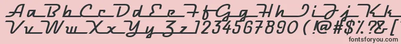 フォントRacewayMedium – ピンクの背景に黒い文字