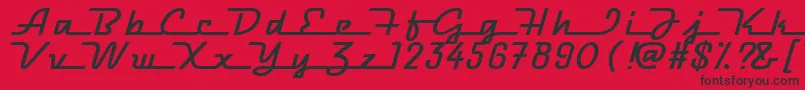 フォントRacewayMedium – 赤い背景に黒い文字