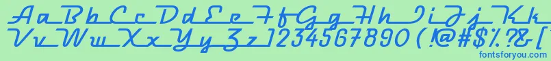 フォントRacewayMedium – 青い文字は緑の背景です。